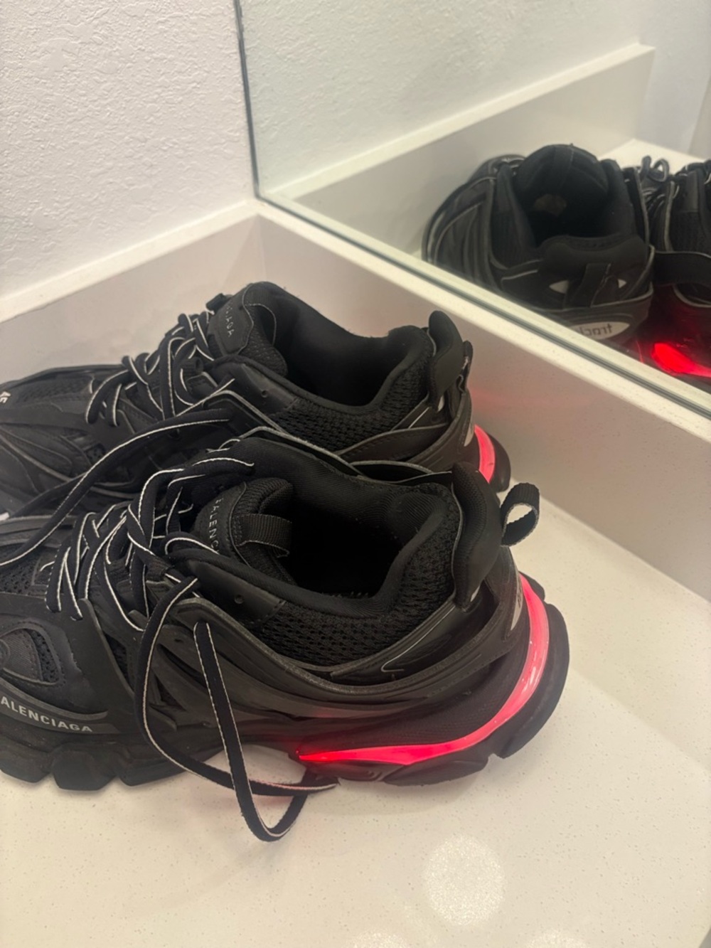 Balenciaga Black Layered Track Trainers with Reflective Trim - Picture 3 of 8